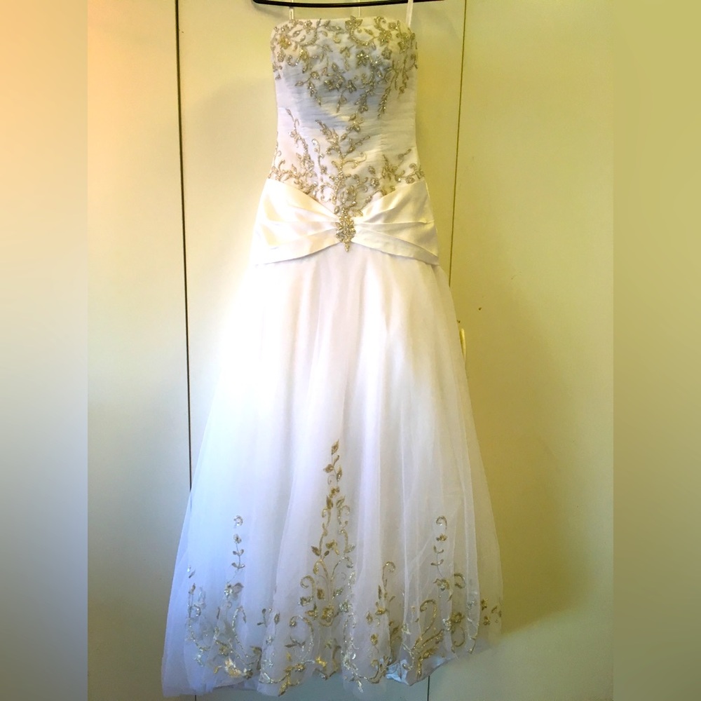 Wedding dress.  Size 6, altered down to size 2.